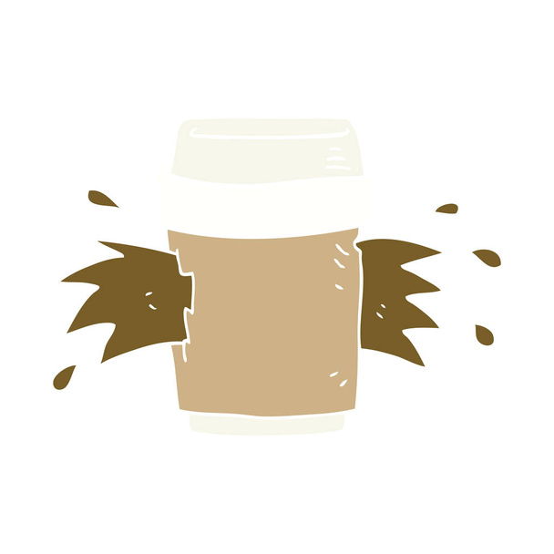 illustration en couleur plate de l'explosion tasse de café
 - Vecteur, image