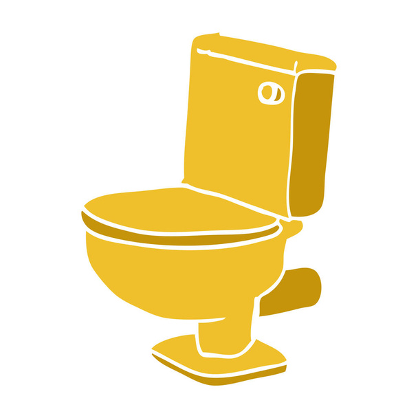 Cartoon doodle gouden WC - Vector, afbeelding