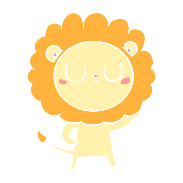 flat color style cartoon lion - Vector, Image