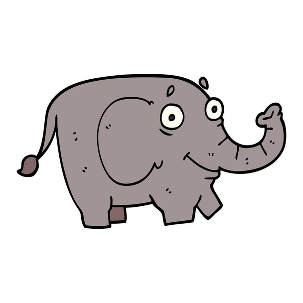 cartoon doodle funny elephant - Vector, Image