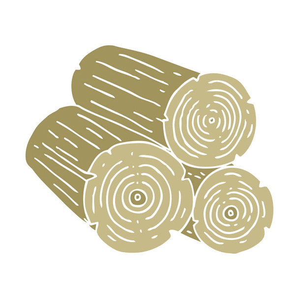 flat color illustration of logs - Vector, Image