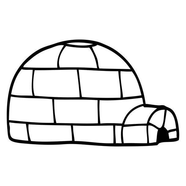 dessin de ligne dessin animé glace igloo
 - Vecteur, image