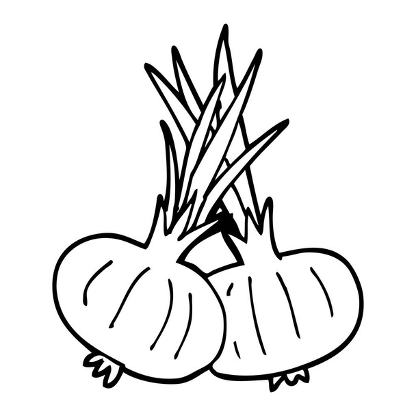 line drawing cartoon onion - Vettoriali, immagini