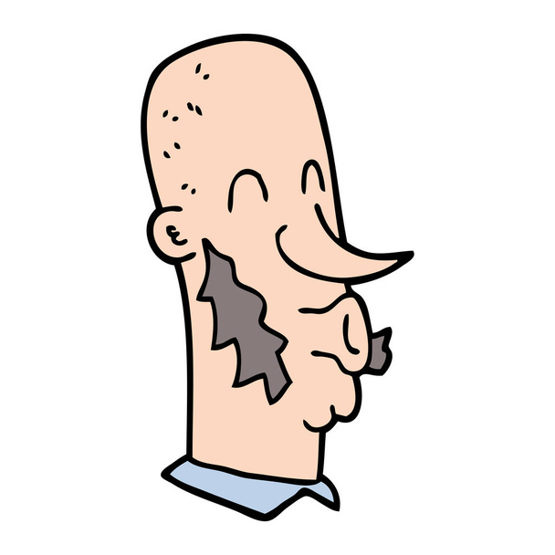 γελοιογραφία doodle άνδρα με εγκαύματα πλευρά - Διάνυσμα, εικόνα