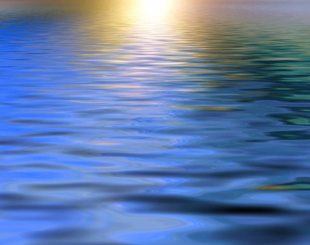 Abstraktní krásné měkké a rozmazané barevné povrchové vody čeří pozadí a reflexe - Fotografie, Obrázek