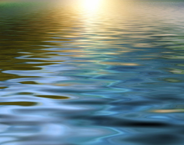 Abstracte mooie zachte en wazig kleurrijke oppervlak water golfde achtergrond en reflectie - Foto, afbeelding