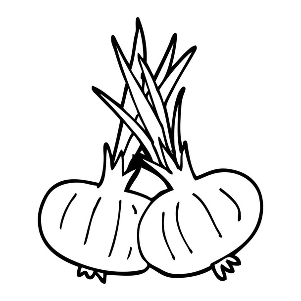 kreslení čar kreslených hnědé cibule - Vektor, obrázek