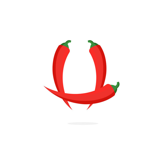 Logo du poivre vectoriel moderne Lettre U. U Red Chili Pepper Letter Design Vector
 - Vecteur, image