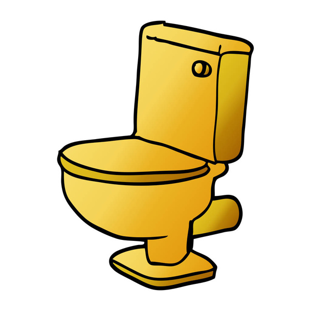 rajzfilm doodle arany WC - Vektor, kép