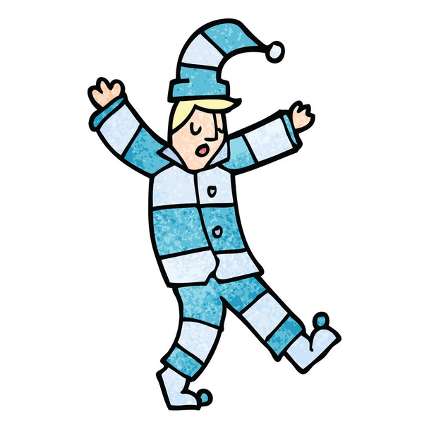 cartoon doodle uomo in pigiama tradizionale
 - Vettoriali, immagini
