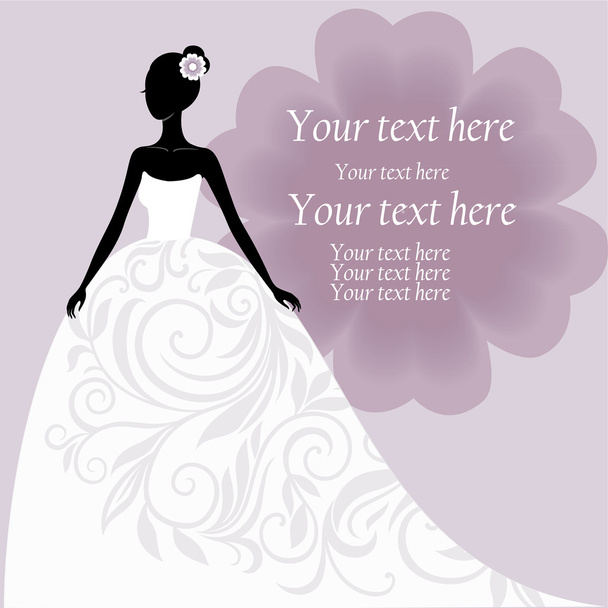 Невеста в белом свадебном платье
 - Вектор,изображение