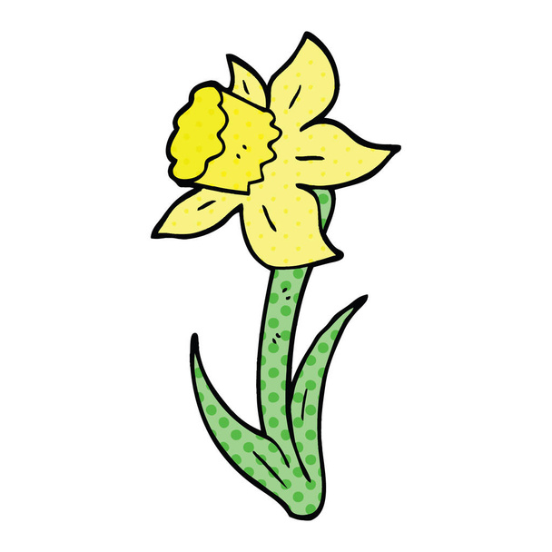 comic book style cartoon daffodil - Vector, Image