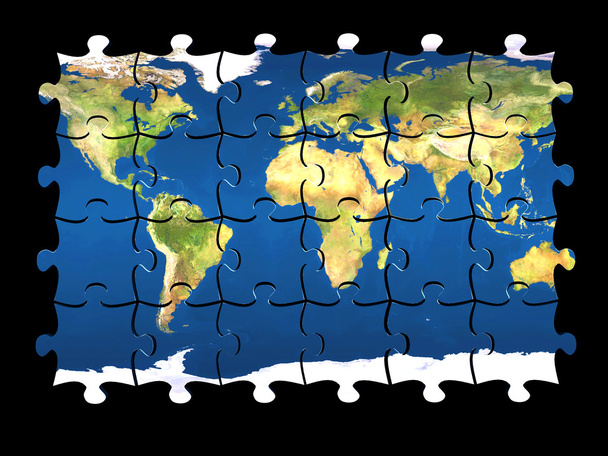 puzzle Mondo isolato
 - Foto, immagini