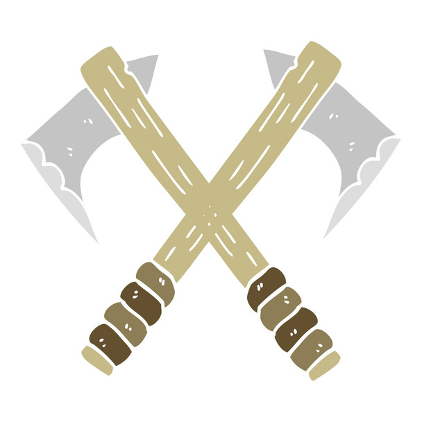 flat color illustration of axes - Vector, Image