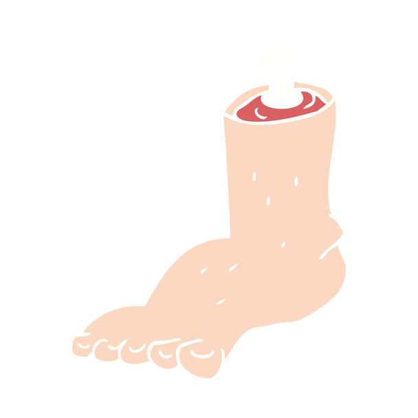 επίπεδη χρώματος απεικόνιση του κομμένο πόδι - Διάνυσμα, εικόνα