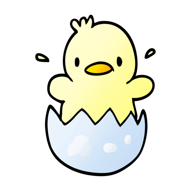cute cartoon doodle chick - Vektor, Bild