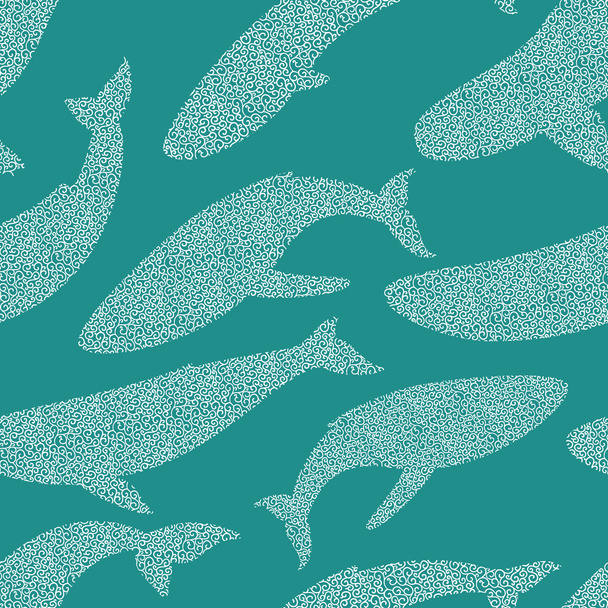 whales seamless pattern - Διάνυσμα, εικόνα