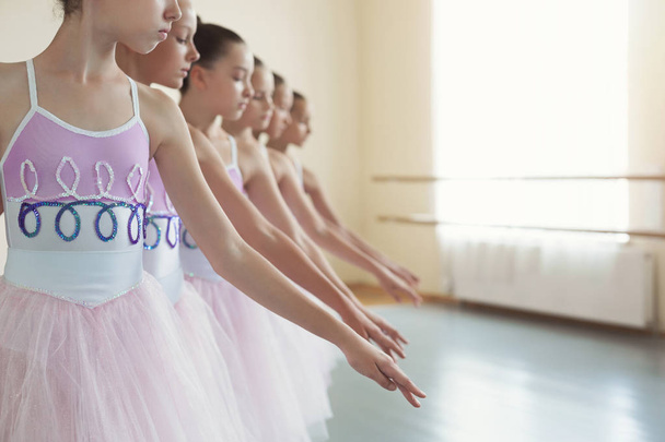 Молодые балерины репетируют в балетном классе
 - Фото, изображение