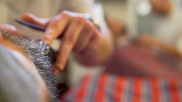 Homem barbudo ficando barba corte de cabelo e raspado
 - Filmagem, Vídeo