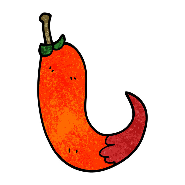 cartoon doodle red hot chilli pepper - Vector, Image