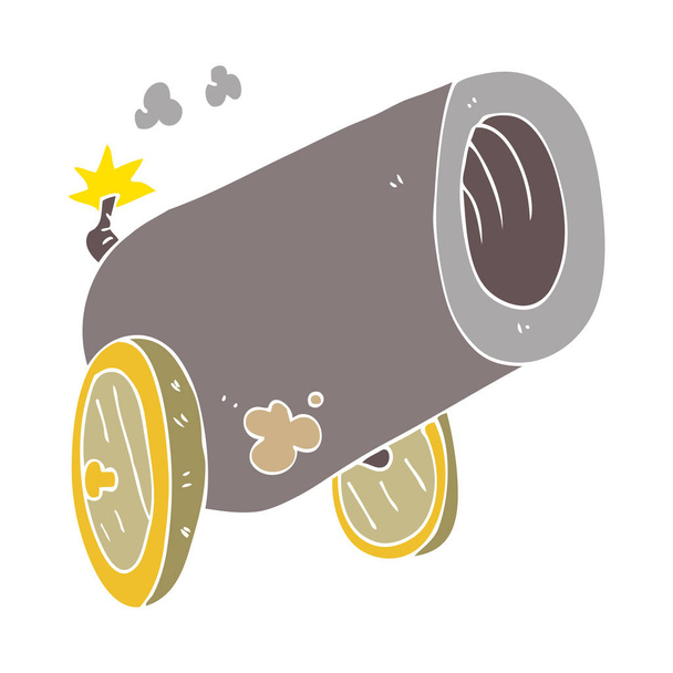 flat color illustration of big cannon - Vektori, kuva