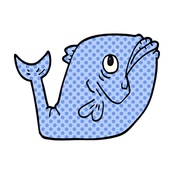 funny cartoon doodle fish - Vettoriali, immagini