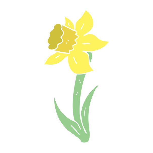 flat color illustration cartoon daffodil - Vector, imagen