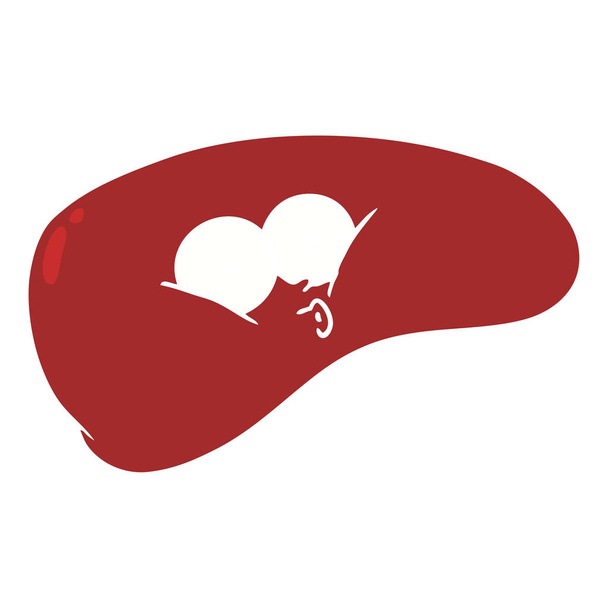 flat color style cartoon liver - Vector, Image