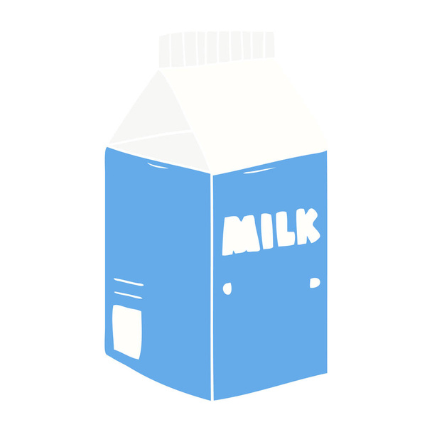 Плоский цвет упаковки мультяшного молока
 - Вектор,изображение