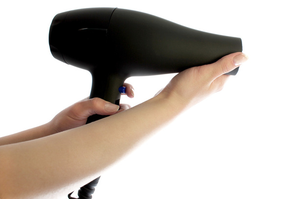Hairdryer in hand isolate - Foto, Imagen