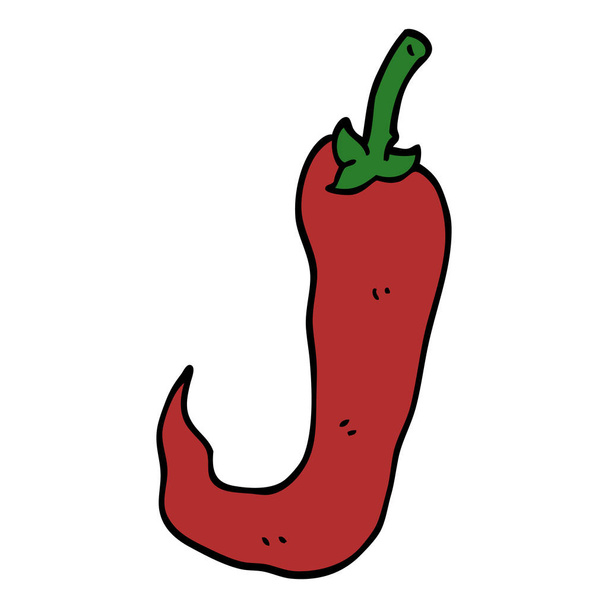 dibujos animados garabato rojo picante chile pimienta
 - Vector, Imagen
