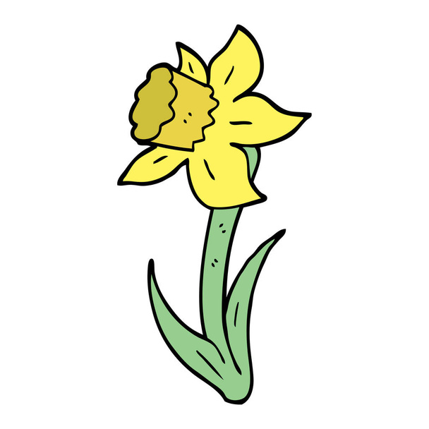 hand drawn doodle style cartoon daffodil - Vector, Image