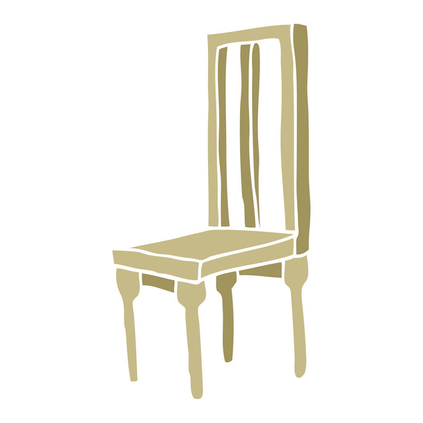 plochý barevný obrázek kreslený dřevěná židle - Vektor, obrázek
