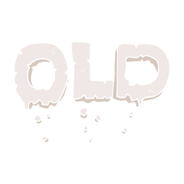 flat color illustration of word old - Вектор,изображение