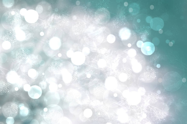 Christmas background. Abstract shiny light and glitter christmas background with white bokeh circles. Beautiful texture. - Photo, Image