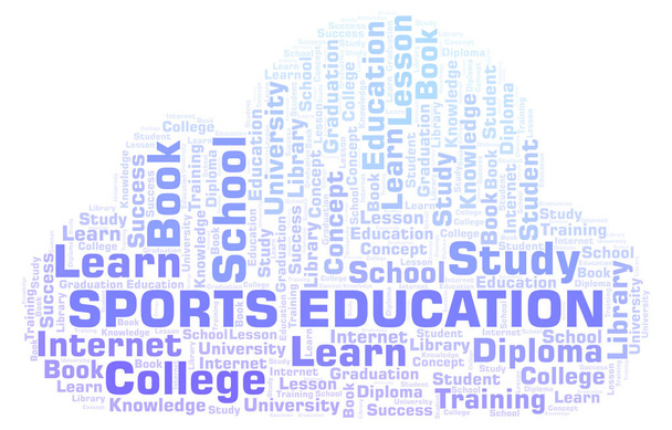 Sport onderwijs word cloud, wordcloud gemaakt met alleen tekst. - Foto, afbeelding