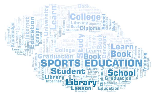 Sport onderwijs word cloud, wordcloud gemaakt met alleen tekst. - Foto, afbeelding