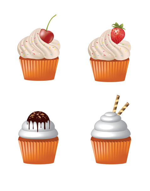 Cupcakes set. vector illustration - Vector, Image