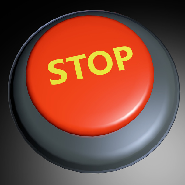 Stop 3D button - Valokuva, kuva