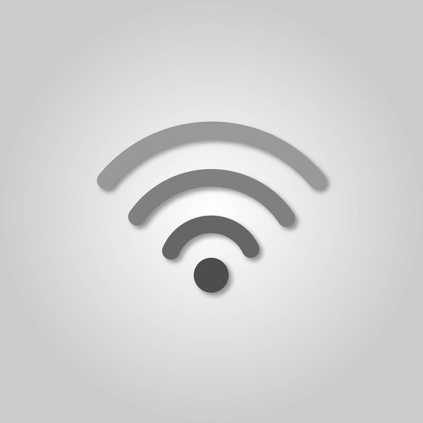 Ícone Wi-Fi. Ícone de vetor wifi 3d isolado. Estilo de arte corte de papel. Símbolo de acesso à Internet sem fios
 - Vetor, Imagem