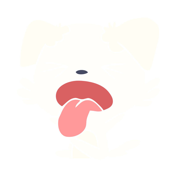 flache Farbe Stil Cartoon Hund werfen Wutanfall - Vektor, Bild