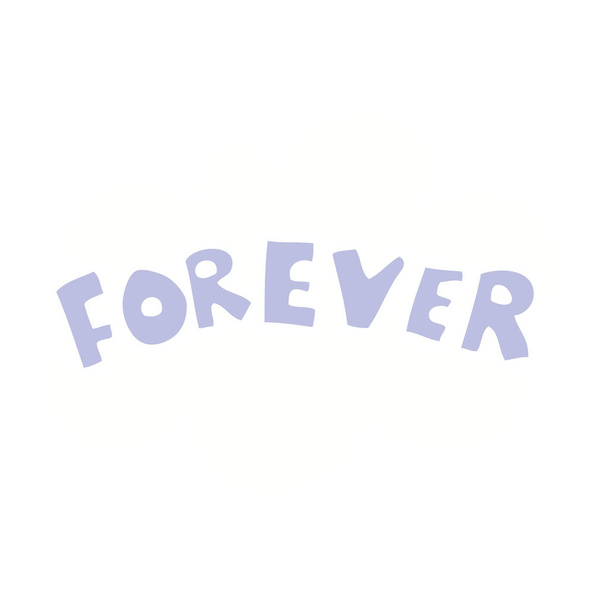 flat color style cartoon word Forever - Vettoriali, immagini