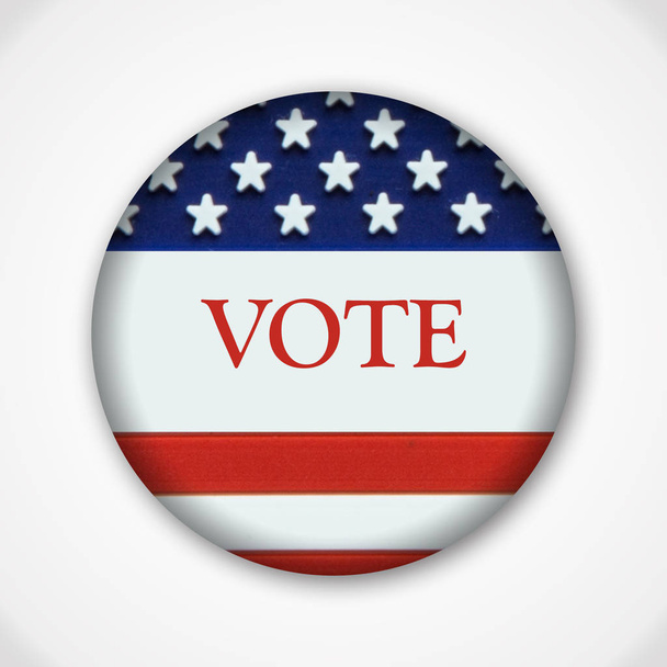 Ενδιάμεση εκλογές pin κουμπί badge με αμερικανική σημαία, ψηφοφορία - Φωτογραφία, εικόνα