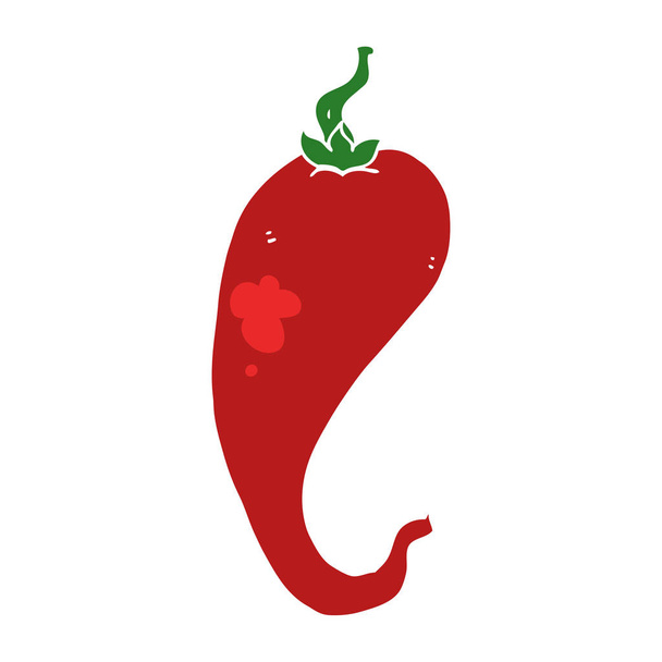 flat color style cartoon chili pepper - Vector, Image