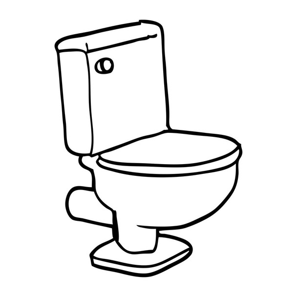 Rysowanie linii kreskówka toaleta ZAMKNIĘTA - Wektor, obraz