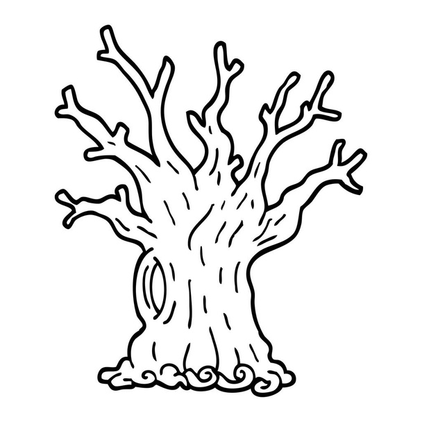 black and white cartoon tree - Vektori, kuva