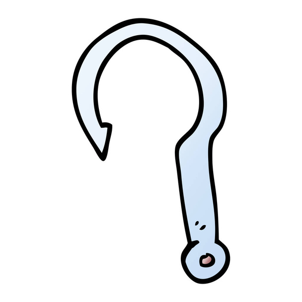 cartoon doodle fish hook - Vector, imagen