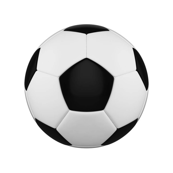 Pelota de fútbol aislada sobre fondo blanco. Pelota de fútbol blanco y negro
. - Foto, Imagen