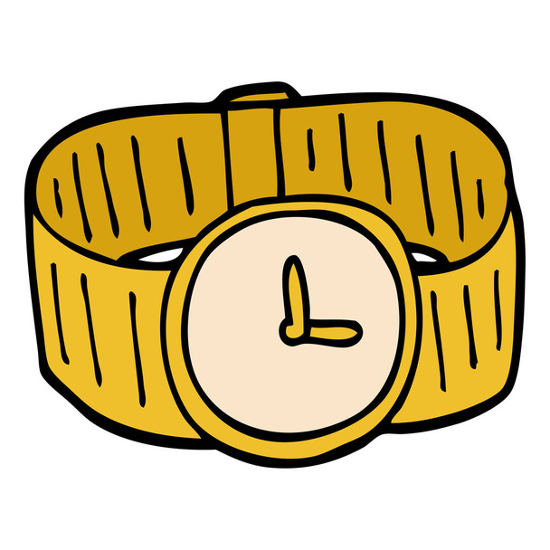 dibujos animados garabato reloj de pulsera de oro
 - Vector, imagen