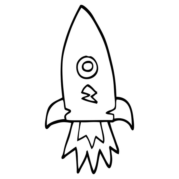 vonalas rajz rajzfilm rakéta - Vektor, kép